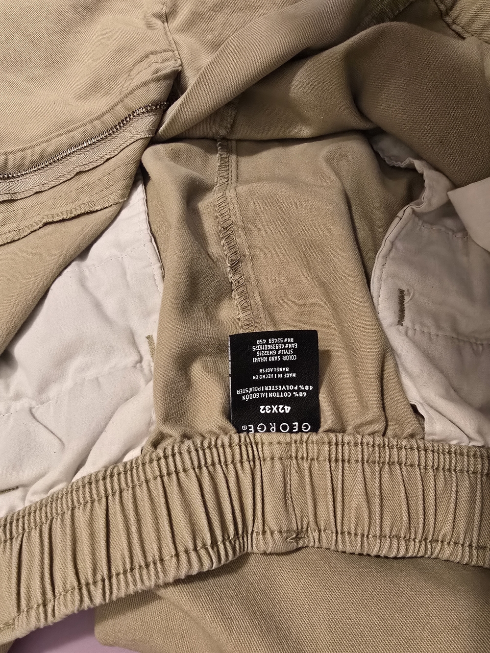 George Khaki Elastic Waist Pants